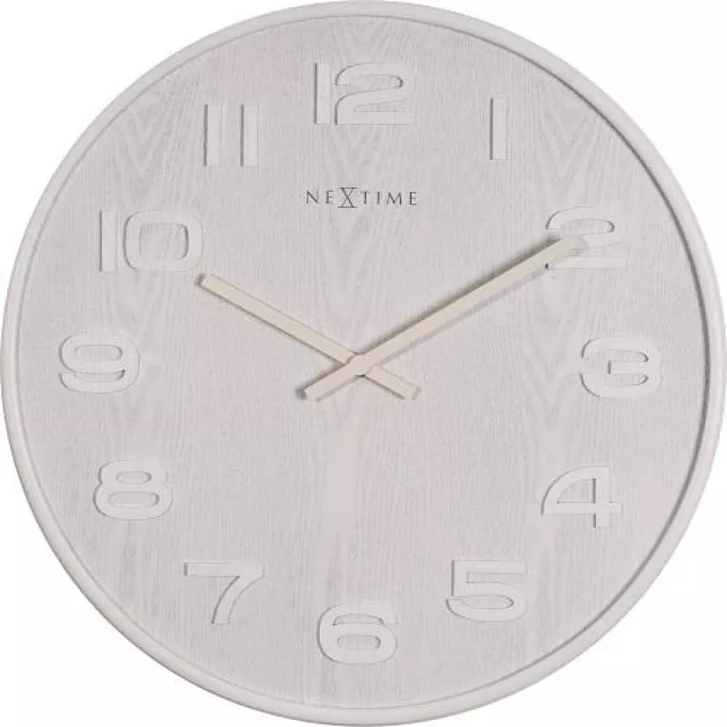 NeXtime 3096WI - seinäkello - kvartsikello - pyöreä - valkoinen - puu - puu