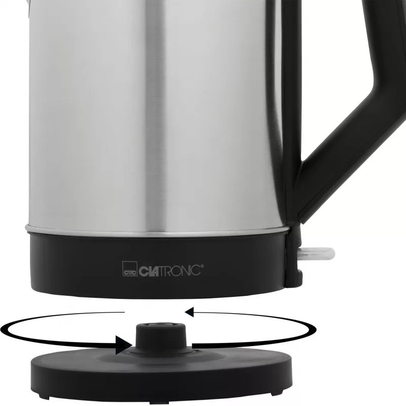 vedenkeitin Clatronic 1,5 L 2200 W musta ruostumaton teräs