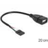 Delock kaapeli USB-pistokeholkki > USB 2.0 Type-A holkki 20 cm (83291)