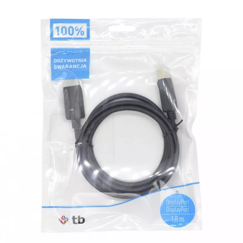 TB DisplayPort-kaapeli M/M 1,8 m, musta (AKTBXVDMDPPG18B)
