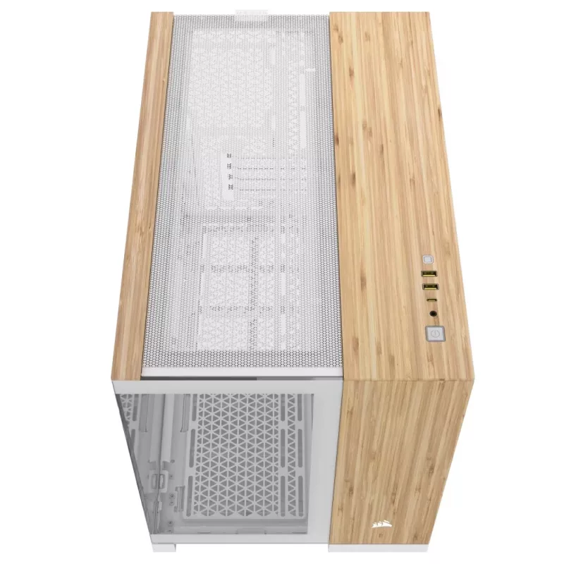 Tietokonekotelo Corsair CC-9011288-WW Midi Tower bambu, valkoinen