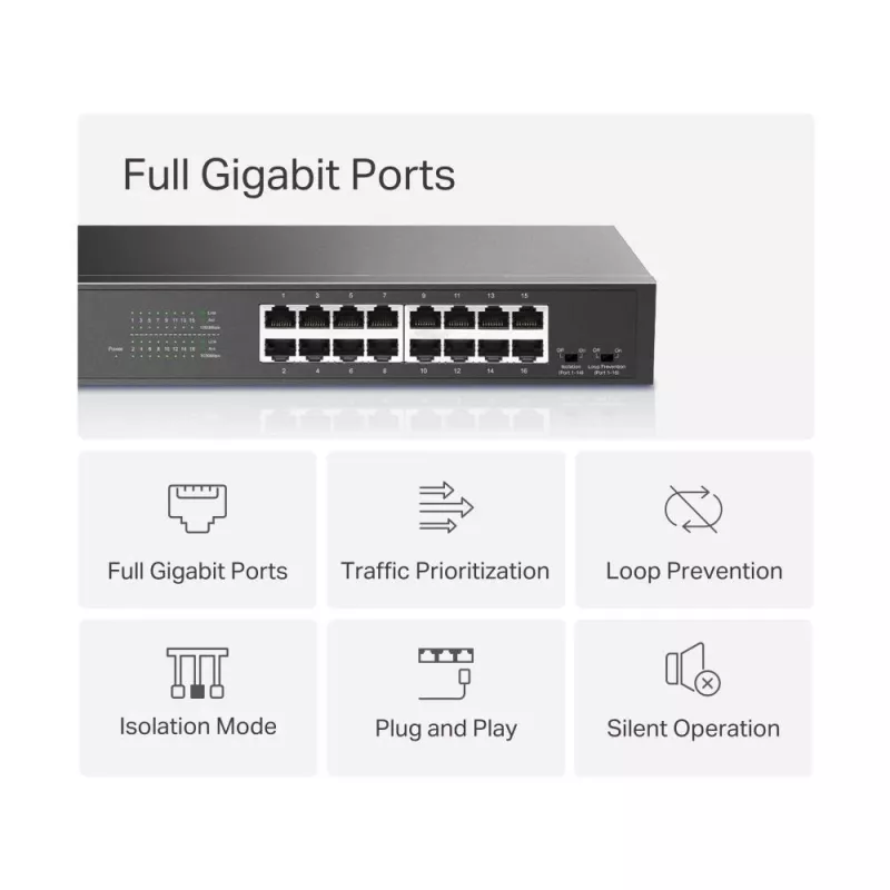 Mercusys MS116GS verkkokytkin Gigabit Ethernet (10/100/1000) musta