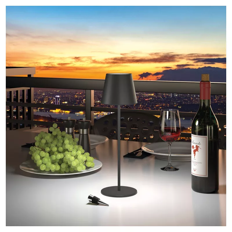 RealPower TableLight 360 3W LED-pöytävalaisin musta IP44