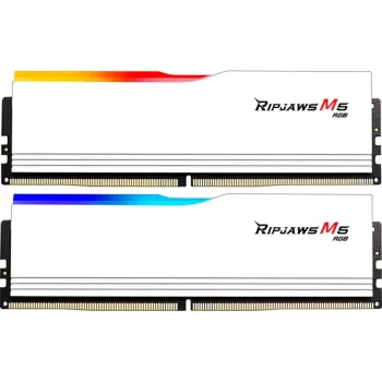 DIMM 64 GB DDR5-5200 (2x 32 GB) Dual-kit, muisti valkoinen, F5-5200J4040A32GX2-RM5RW, Ripjaws M5 RGB, INTEL XMP