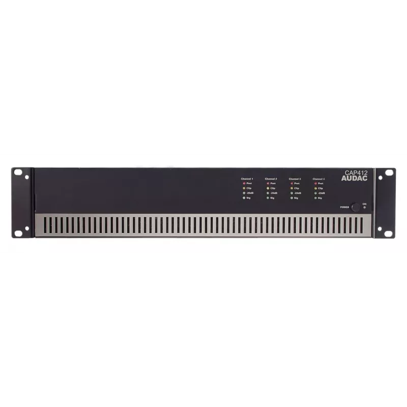 Audac CAP412 4-kanavainen tehovahvistin, 4 x 120 W (480 W), 100 V