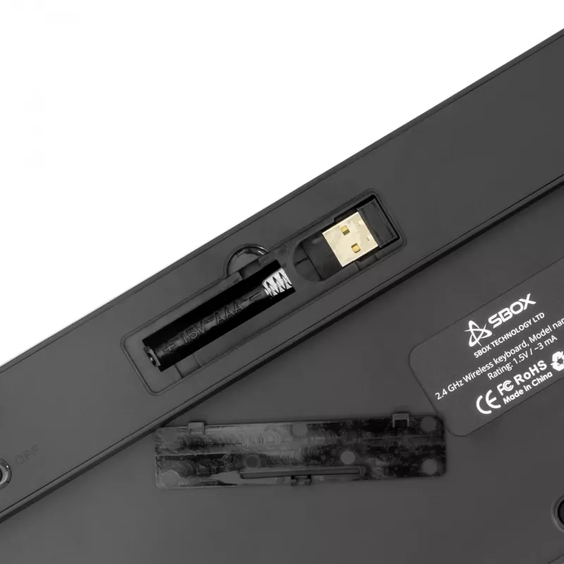 Langaton näppäimistö SBOX WK-26 US multimedianäppäimillä ja US-asettelulla