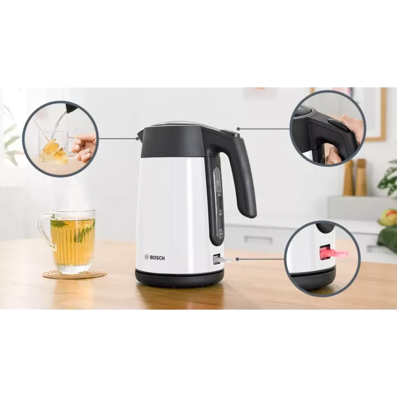 Bosch TWK7L461 vedenkeitin 1,7 l 2400 W valkoinen