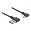 USB-kaapeli DeLOCK EASY-USB 2.0 Type-A-uros micro-B-urokseen kulmamalli 0,2 m musta
