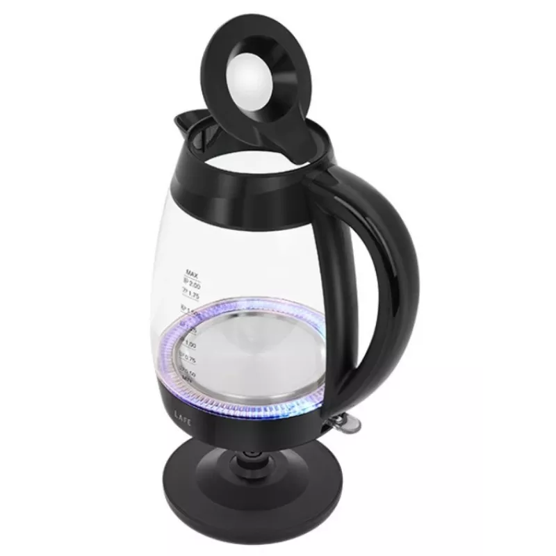 Lafe Essential XL CEG016 lasinen sähkökäyttöinen vedenkeitin, 2 l, 2200 W, musta