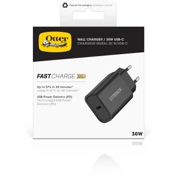EU-seinäpikalaturi Wall Charger 30W musta USB Power Delivery 3.0 USB-C