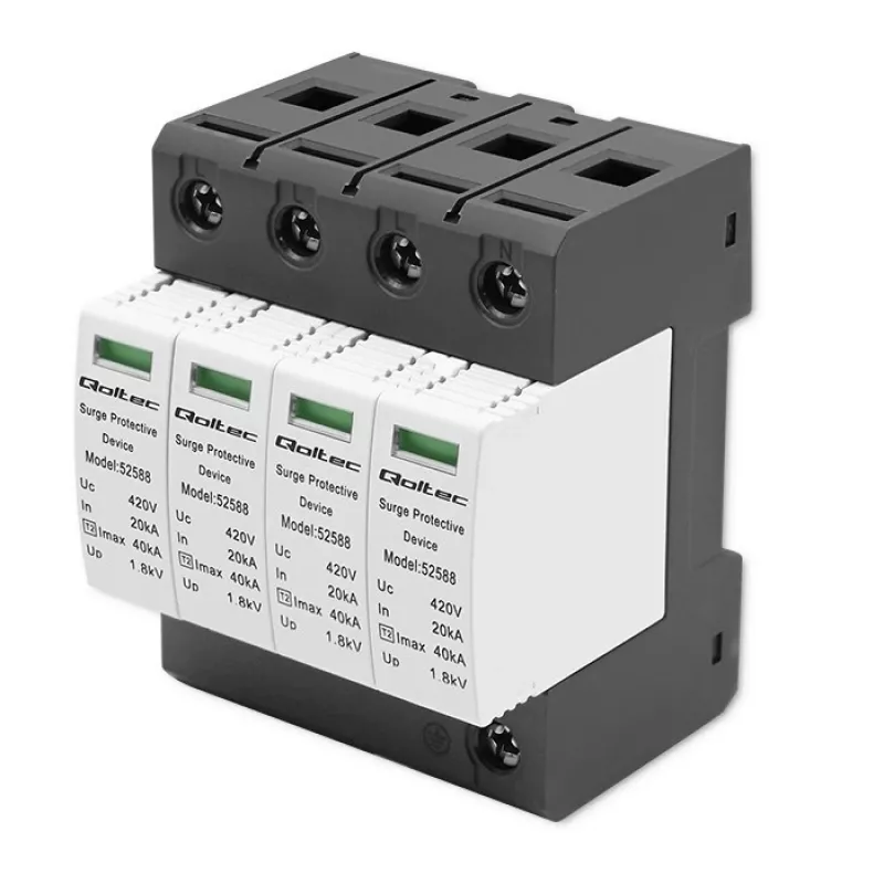 Ylijännitesuoja QOLTEC 52588 AC 4P 420V T2 C — 4-napainen AC-yljännitesuoja, 420 V, Type 2