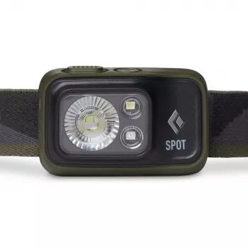 Otsalamppu Black Diamond Spot 400 – 400 lm, LED, IPX8 vedenpitävä, AAA, valaisuetäisyys 12–100 m, musta