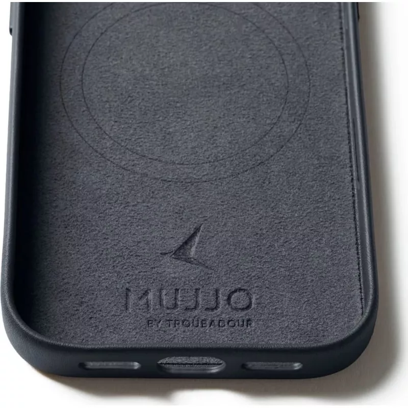 Mujjo Full Leather Case MagSafe -kotelo iPhone 17 Pro harmaa