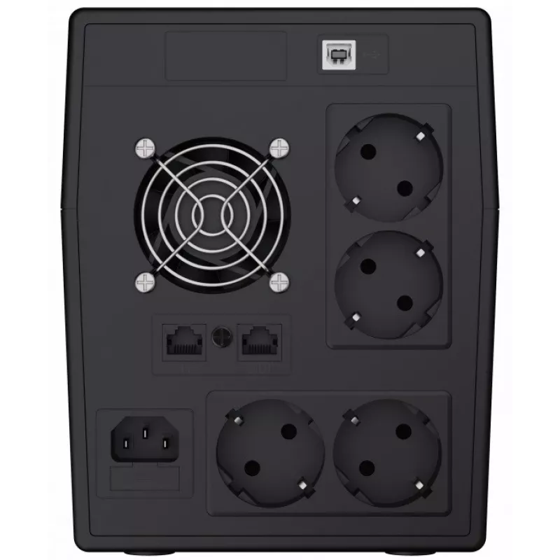 Keskeytymätön virransyöttö Green Cell UPS05 — Line-Interactive 2 kVA / 1200 W, 5x tyypin F pistorasiaa, LCD, USB, RJ-45