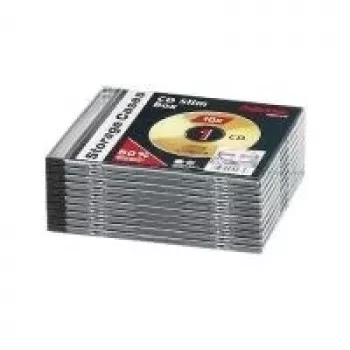 Hama ohut CD jewel case, 10 kpl:n pakkaus, 1 levy, läpinäkyvä