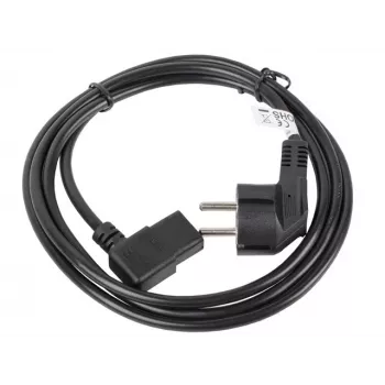 Virtakaapeli LANBERG CA-C13C-12CC-0018-BK, 2 m, C13-liitin - CEE7/7, musta, kulmaliitin C13