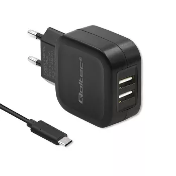 Qoltec 50188 laturi mobiililaitteille kannettava tietokone, älypuhelin, älykello, tabletti, puhelin, yleislaturi musta AC, DC sisäkäyttöön