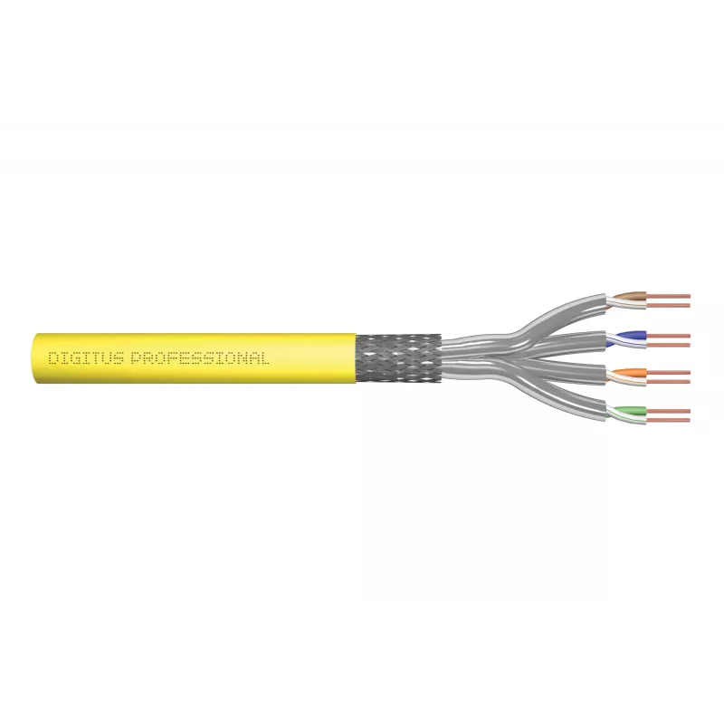 Verkkokaapeli Digitus CAT 7A S/FTP asennuskaapeli 500 m keltainen