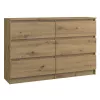 Top e shop M6 120 ARTISAN lipasto, tammen sävy, 6 laatikkoa, 1200×300×770 mm