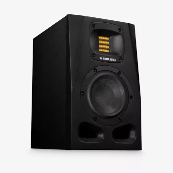 ADAM AUDIO A4V -studiomonitorit musta, 2-tie, 90 W RMS, 4 tuuman bassokaiutin, LED-näyttö, rack-asennettava