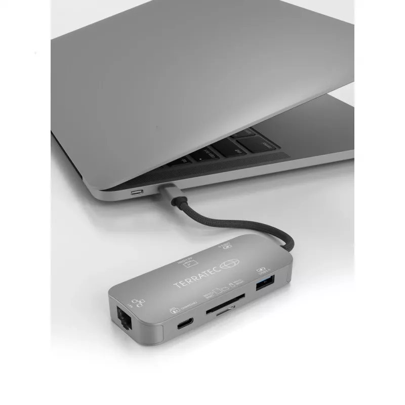 USB-keskitin Terratec Connect C8 USB 2.0 Type-C harmaa
