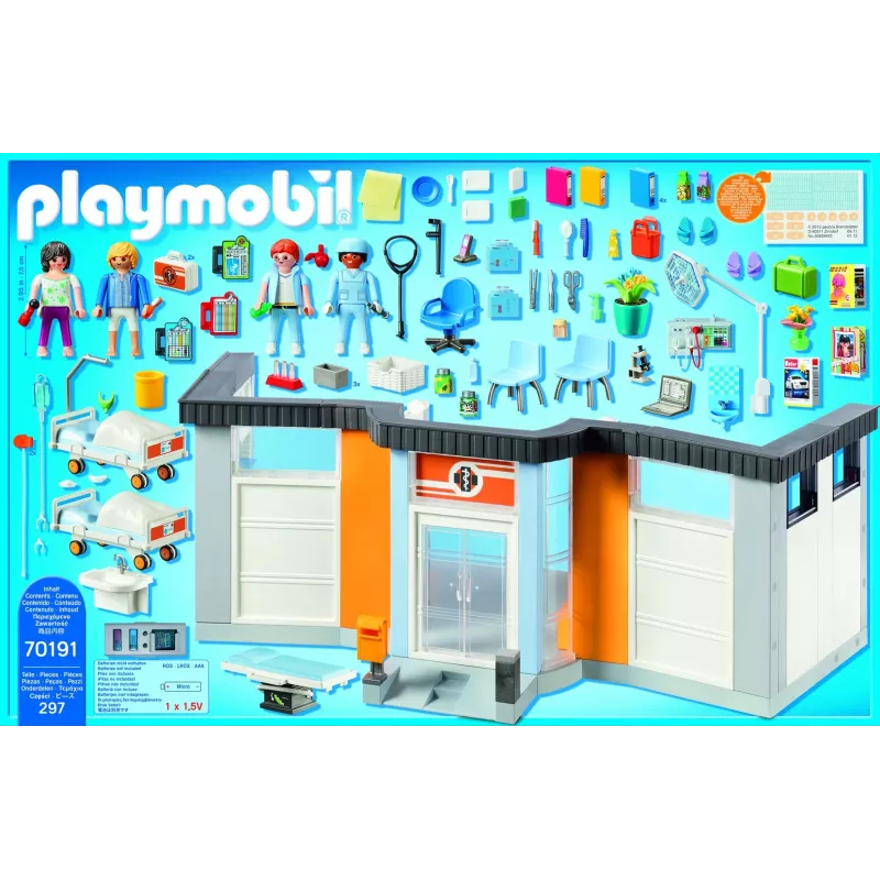 Leikkifiguuri Playmobil 70191 kalustettu sairaalasiipi 297 palaa