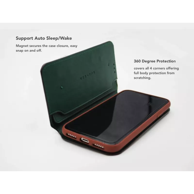 Smart Folio -kotelo VixFox Huawei P20 — metsänvihreä suojaava folio-kotelo