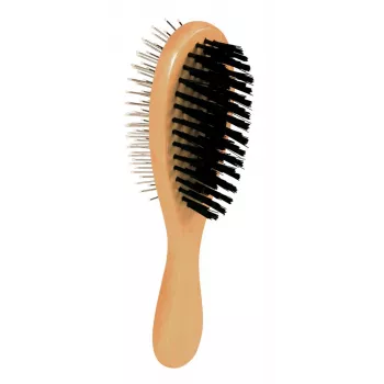 Trixie 2315 koiranharja puu, kaksipuoliset nylonharjakset, puukahva, 225×55 mm