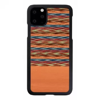 Älypuhelinkotelo man and wood iPhone 11 Pro Maxille — ruskea ruutukuvio, musta reuna
