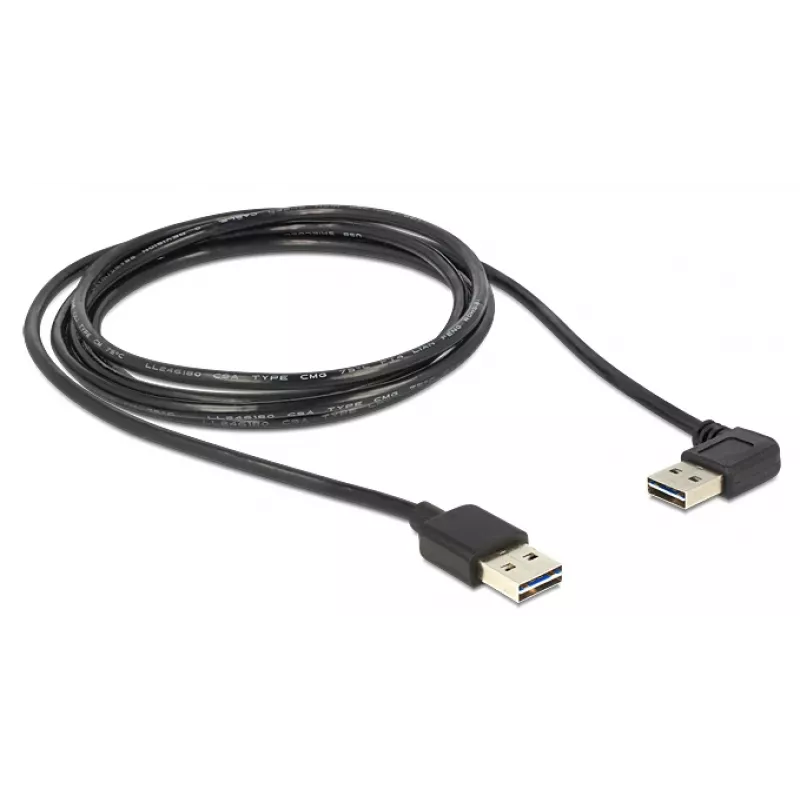 USB-kaapeli DeLOCK 5 m USB 2.0 A uros/uros 90°