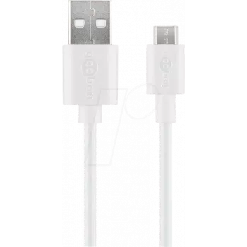 Goobay Micro-USB lataus- ja synkronointikaapeli, 2 m – Android-laitteille (38666)