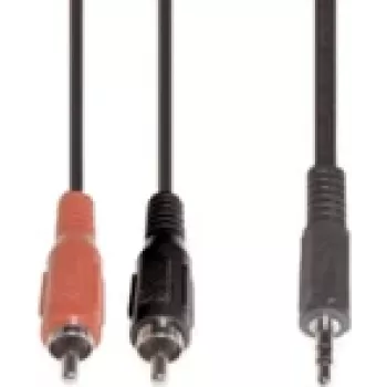 Audiokaapeli e+p B 113/2 2,5 m 2 x RCA - 3,5 mm musta