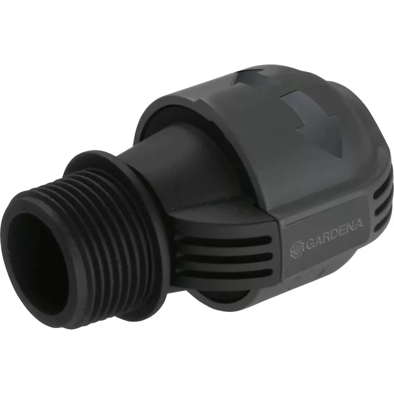 Sprinklersystem-liitin 25 mm > 1, musta liitin/harmaa