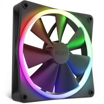 Kotelotuuletin NZXT F140 RGB 14 cm, musta, 500–1800 kierr./min, nestevoitelu, 4-pin, 18 LED