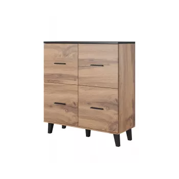 Cama sideboard LOTTA 110 4D wotan oak + mat musta