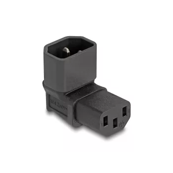 DeLOCK verkkovirtasovitin IEC 60320 C14 C13 pistorasiaan 10 A 90° musta 80472