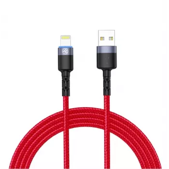 USB-Lightning-datakaapeli Tellur, 3A, 1,2 m, LED-ilmaisin, punainen