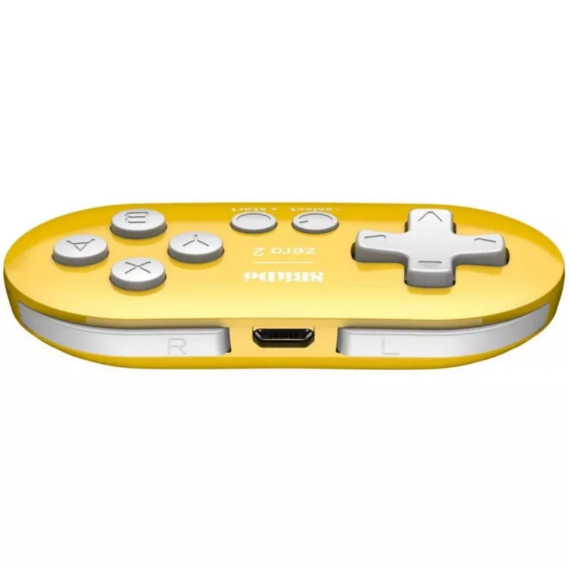 Langaton peliohjain 8BitDo Zero 2 keltainen — Bluetooth, kompakti taskukoko, RET00221