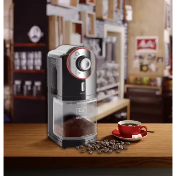 Melitta Molino 100 W musta, punainen, ruostumaton teräs