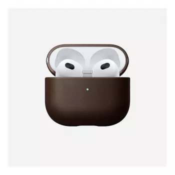 Nahkainen AirPods-kotelo Nomad V3 Rustic Brown — suojaava nahkakansi AirPods-latauskotelolle