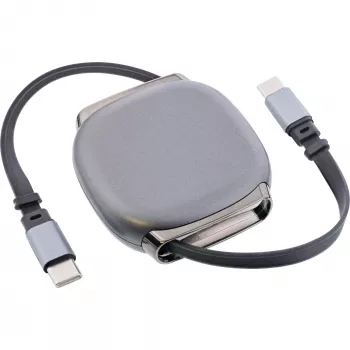 USB-C-kaapeli InLine 35850, 100W Power Delivery, 0,80 m, musta/harmaa