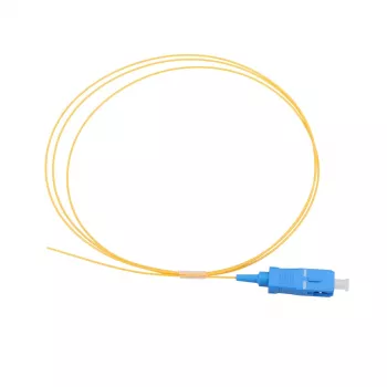 Pigtail SC/UPC PVC yksimuotokuitu Extralink G.657.A1 FTTH 900 µm 1 m keltainen