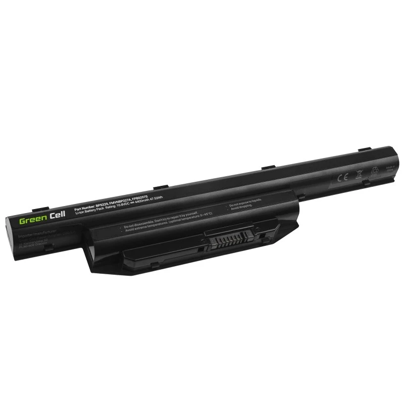 Akku Green Cell FS31 Fujitsu LifeBookiin — LiPo 4400 mAh, 11,1 V, musta, 1 kpl