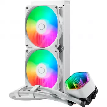 Prosessorin nestejäähdytin Cooler Master MasterLiquid 240 Core II valkoinen — 240 mm, 2x 120 mm tuuletinta (650–1750 RPM), liukulaakeri