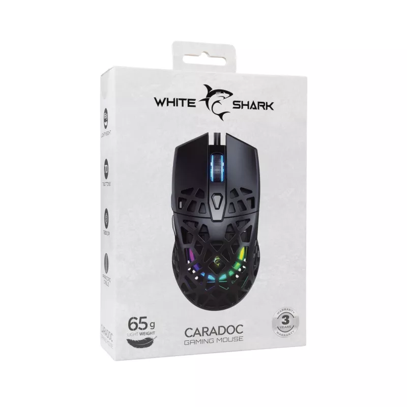 Hiiri White Shark GM-5018 Caradoc RGB 7200 dpi musta