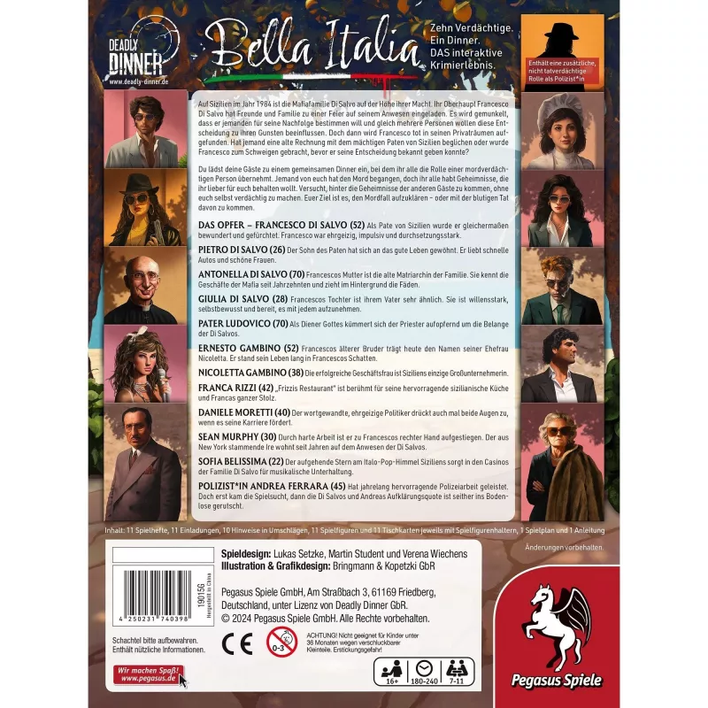 Deadly Dinner - Bella Italia, lautapeli