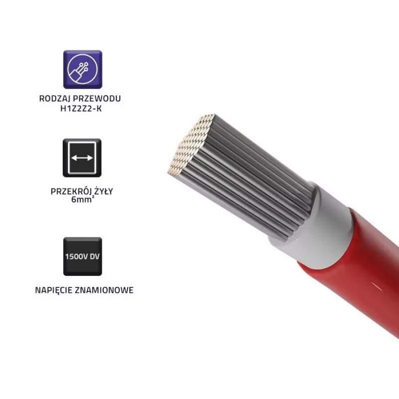 Aurinkokaapeli QOLTEC 53852 6 mm², 100 m rulla, punainen