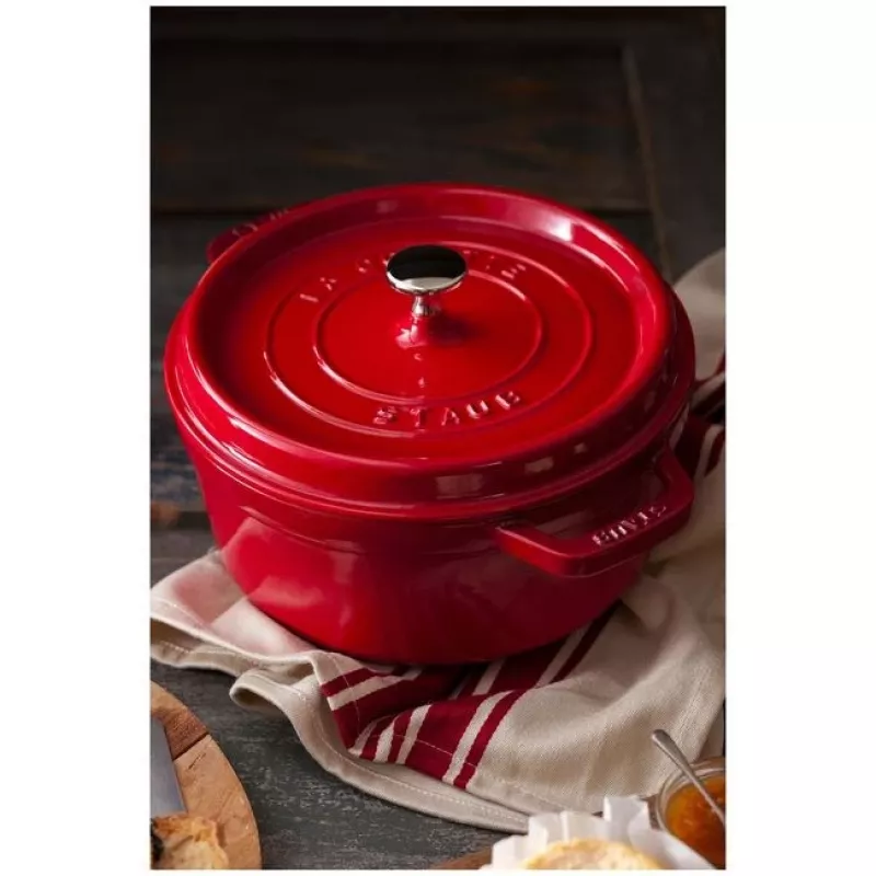 Yksittäinen pata Staub Cocotte 24 cm kirsikka