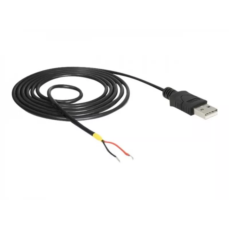 Delock kaapeli USB2.0 Type-A uros > 2 x avoimet kaapelinpäät - 1,5 m - musta (85664)