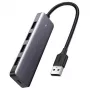Ugreen keskitin 4-in-1 USB-C-adapteri 4× USB 3.0 + USB-C harmaa